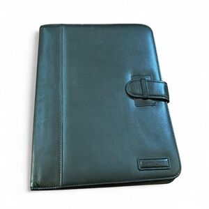 Samsonite leather folio folder office desk supplies business portfolio black